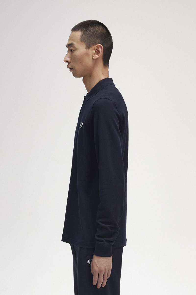 Fred Perry M6006 Fred Perry Shirt Herren Navy Weiß | ZCHMJ65362