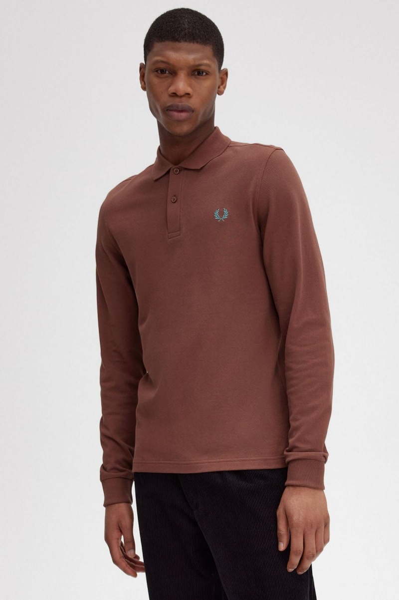 Fred Perry M6006 Polo Shirts Herren Braun Tiefesmintfarben | GCHEC89014