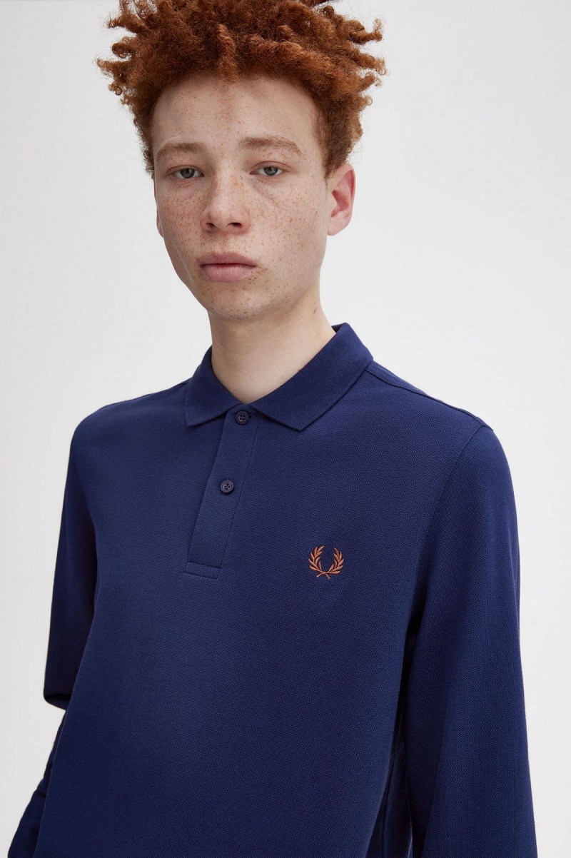 Fred Perry M6006 Polo Shirts Herren Navy Braun | ACHDF47835