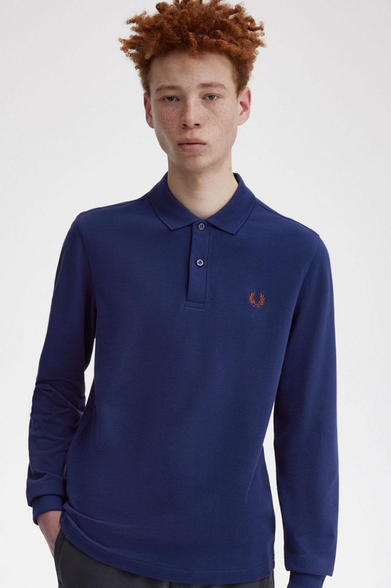 Fred Perry M6006 Polo Shirts Herren Navy Braun | ACHDF47835