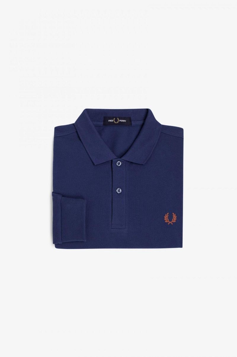 Fred Perry M6006 Polo Shirts Herren Navy Braun | ACHDF47835