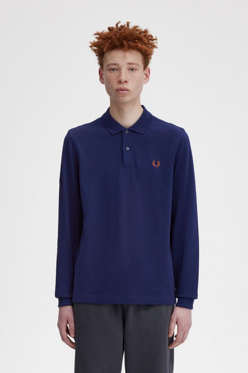 Fred Perry M6006 Polo Shirts Herren Navy Braun | ACHDF47835