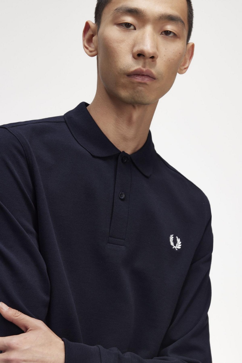 Fred Perry M6006 Polo Shirts Herren Navy Weiß | CHXMI19041