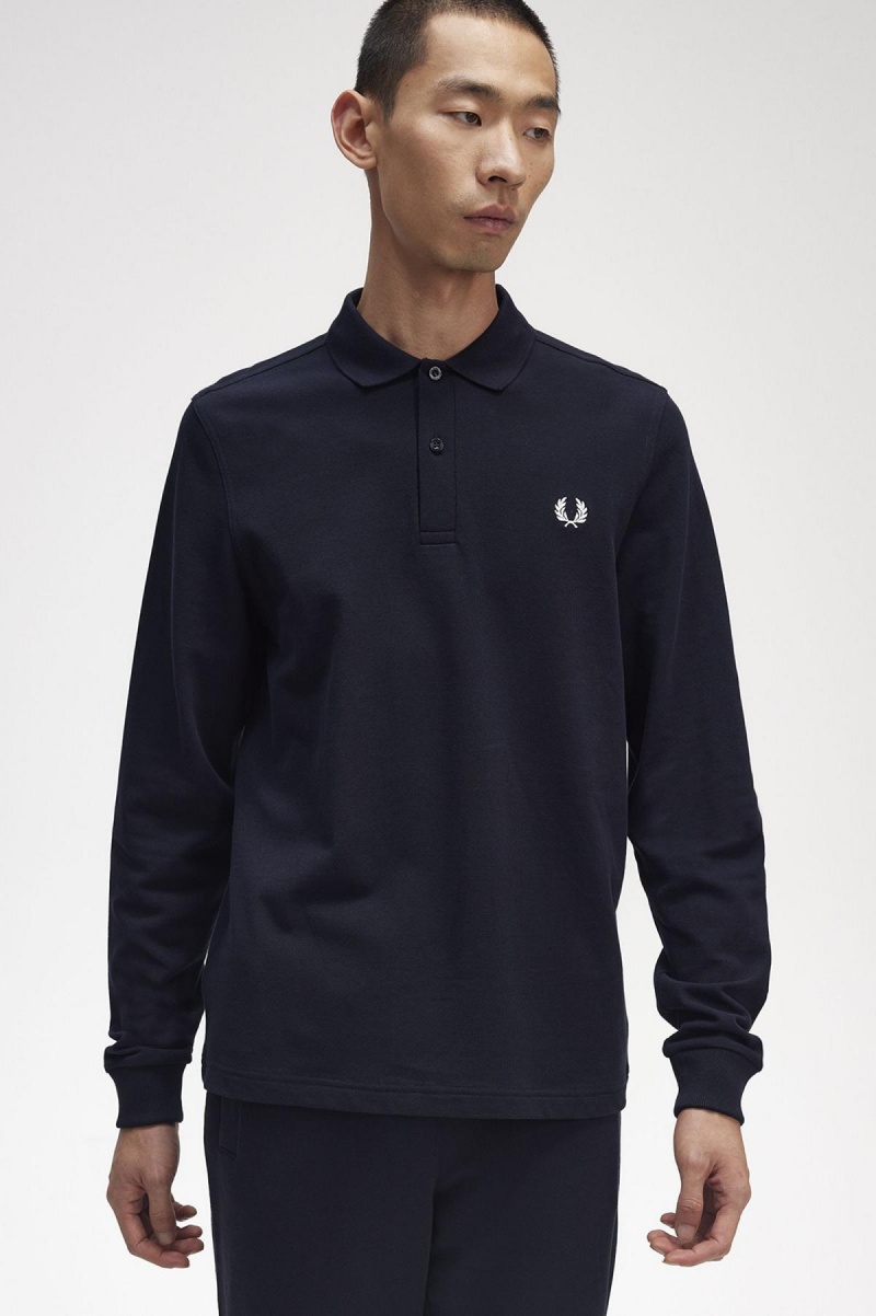 Fred Perry M6006 Polo Shirts Herren Navy Weiß | CHXMI19041