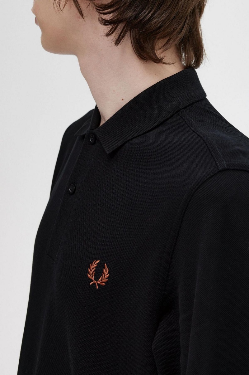 Fred Perry M6006 Polo Shirts Herren Schwarz Braun | CHICD25178