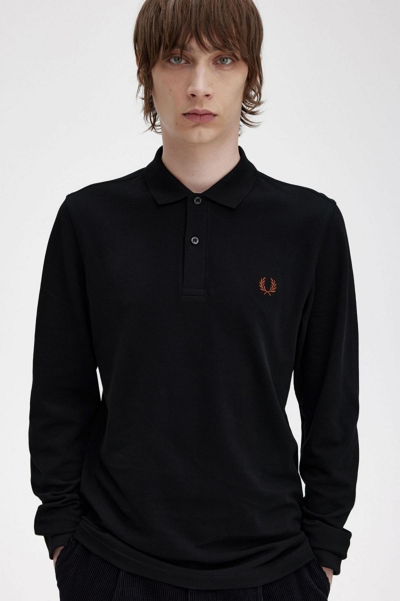 Fred Perry M6006 Polo Shirts Herren Schwarz Braun | CHICD25178