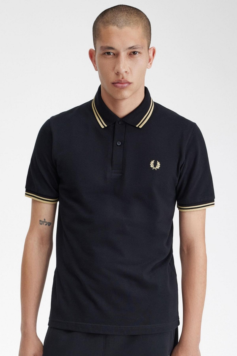 Fred Perry Makati M12 Polo Shirts Herren Schwarz | CHICD42296