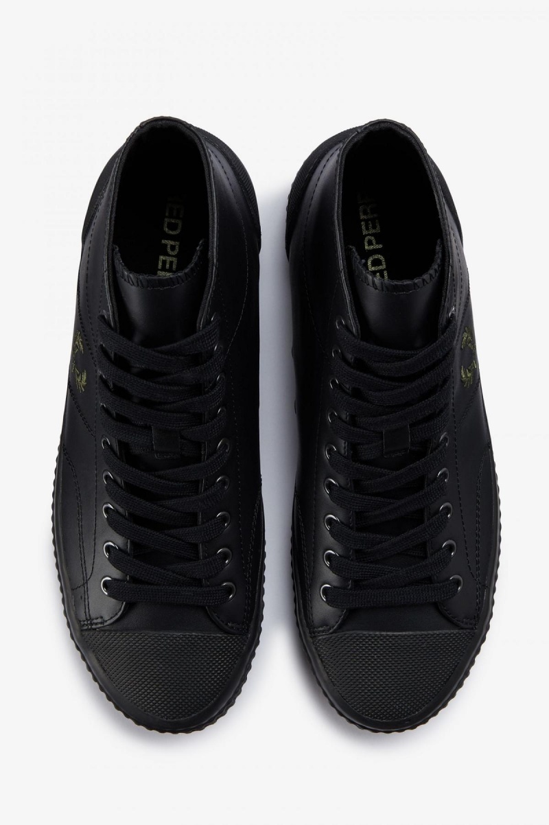 Fred Perry Mid Hughes Schuhe Herren Schwarz Grün | CHJVR64674