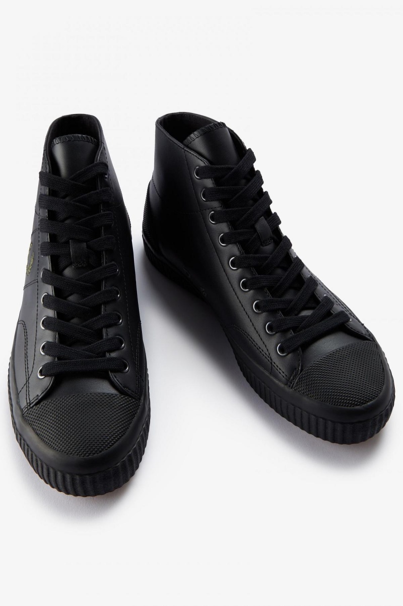 Fred Perry Mid Hughes Schuhe Herren Schwarz Grün | CHJVR64674