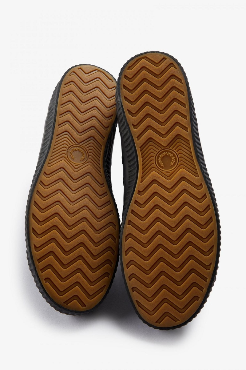 Fred Perry Mid Hughes Schuhe Herren Schwarz Grün | CHJVR64674