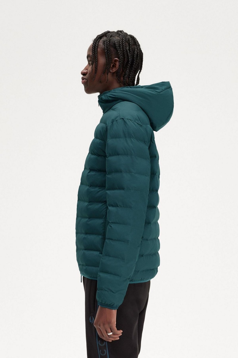 Fred Perry Mit Kapuze Insulated Mäntel Herren Blau | ECHHC29614