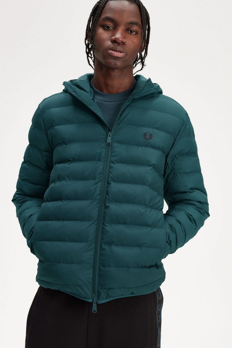 Fred Perry Mit Kapuze Insulated Mäntel Herren Blau | ECHHC29614