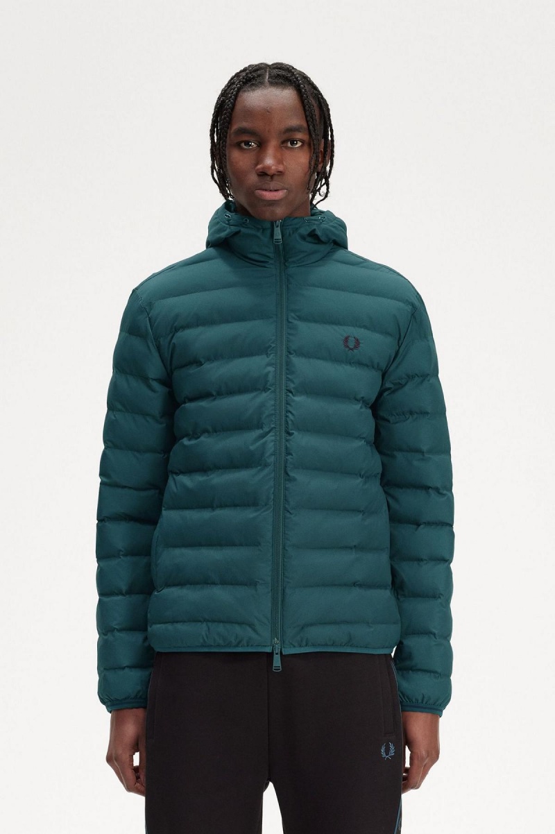 Fred Perry Mit Kapuze Insulated Mäntel Herren Blau | ECHHC29614