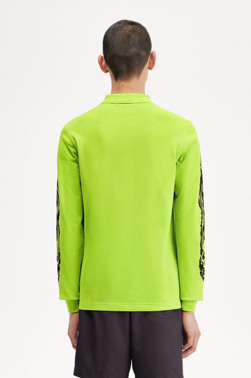 Fred Perry Noongoons Long Sleeve Graphic Polo Shirt Polo Shirts Herren Grün | PCHER89899