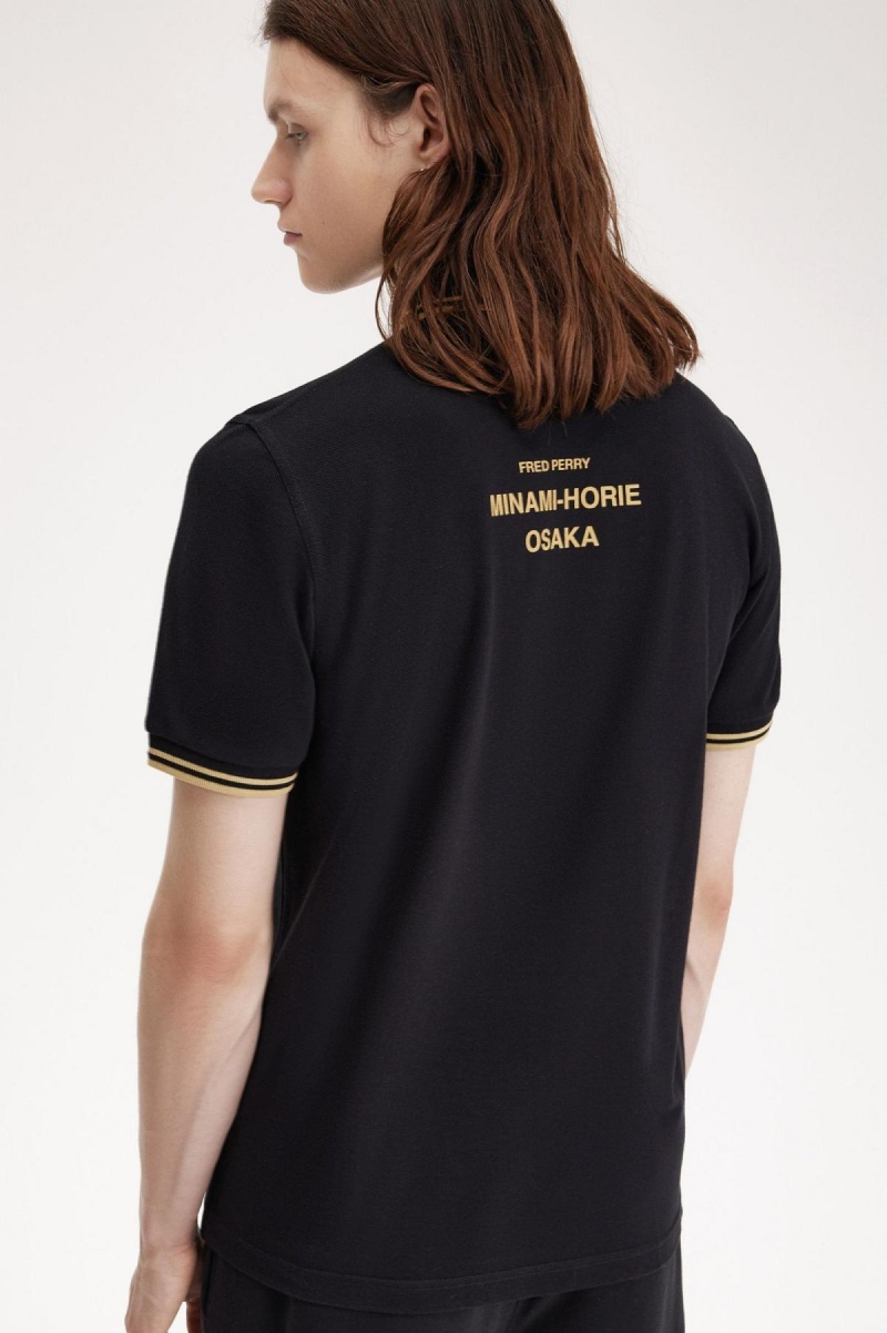 Fred Perry Osaka M12 Polo Shirts Herren Schwarz | BCHSO12966