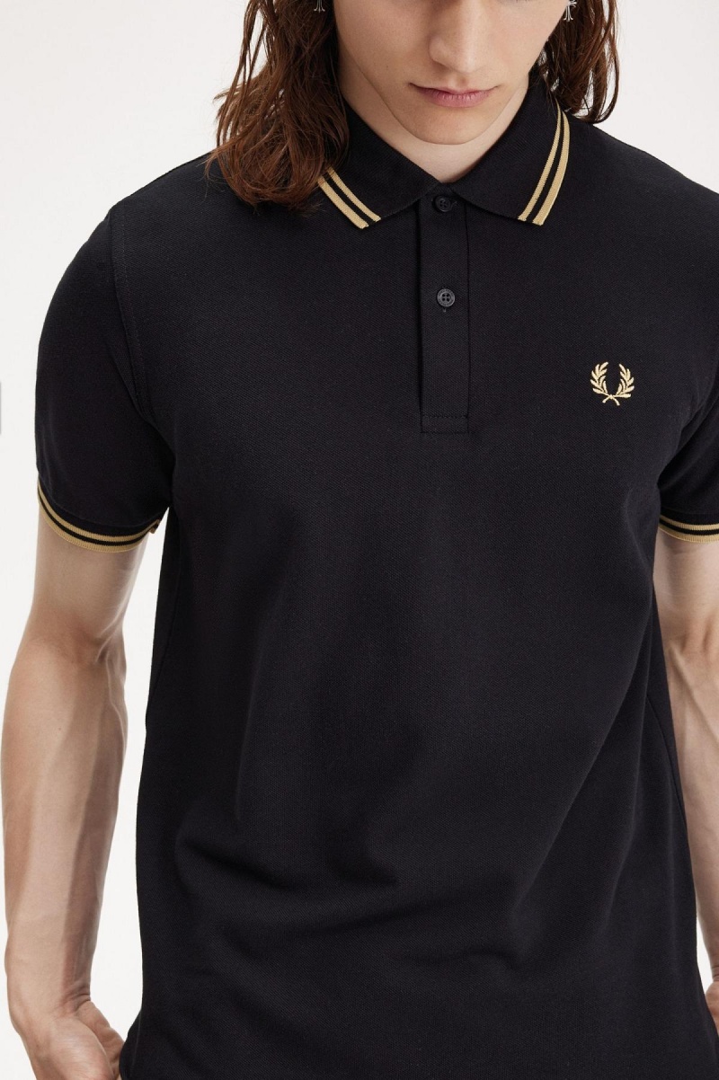 Fred Perry Osaka M12 Polo Shirts Herren Schwarz | BCHSO12966