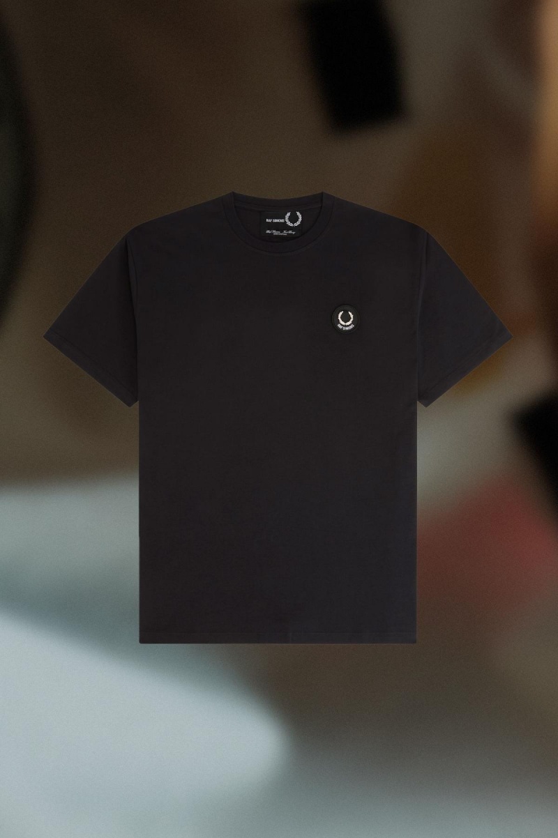 Fred Perry Oversized Printed T-shirts Herren Schwarz | DCHVO45465