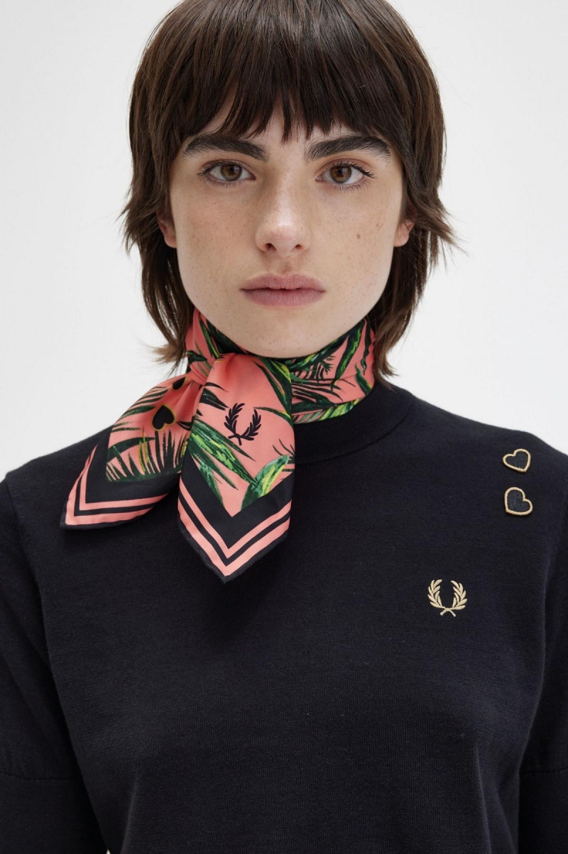 Fred Perry Palm Print Schal Accessories Koralle | UCHND58088