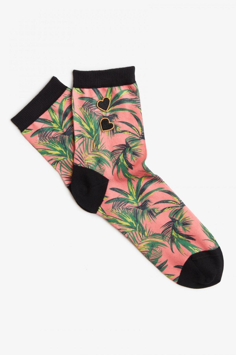 Fred Perry Palm Print Socken Accessories Koralle | CHIIZ34713