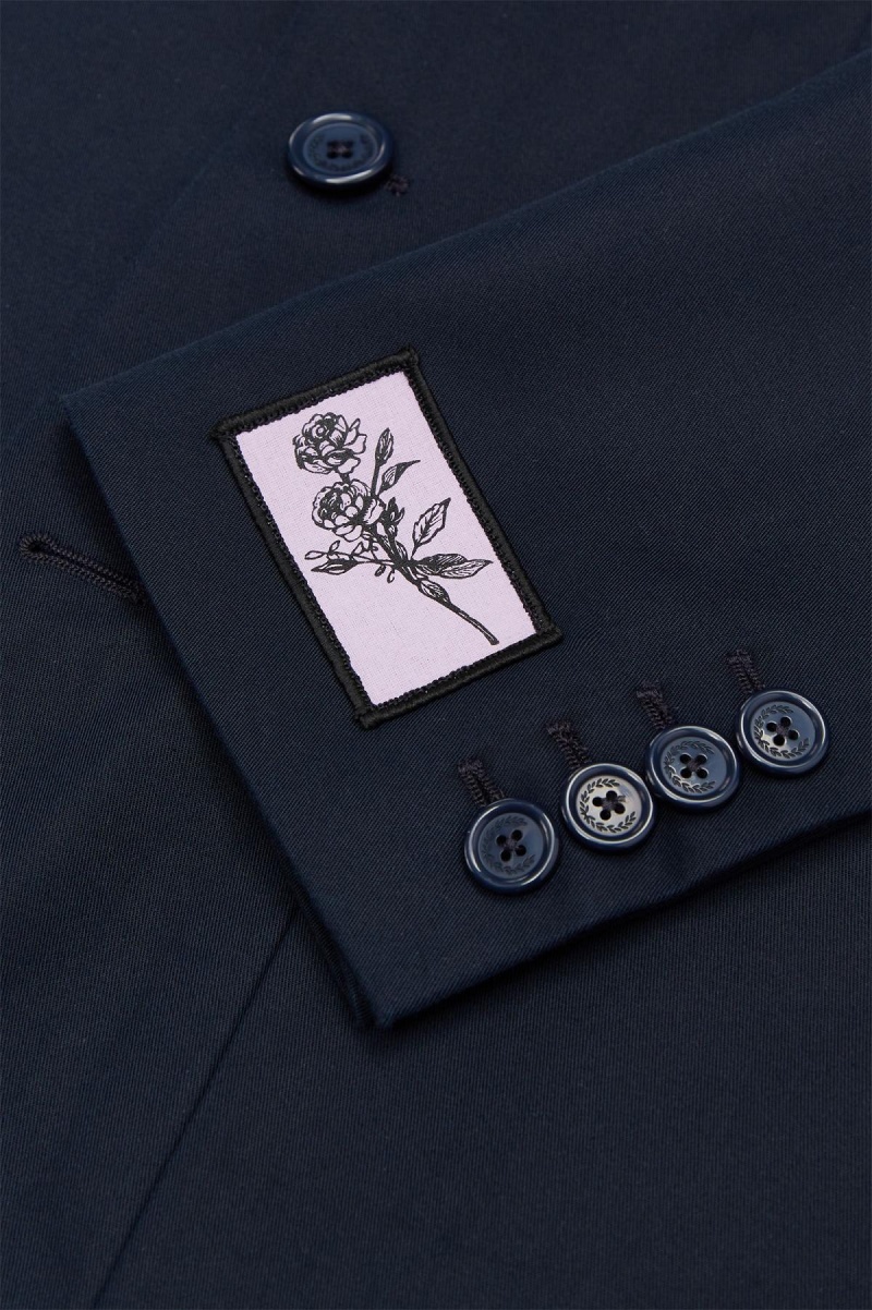 Fred Perry Patch Detail Blazer Mäntel Herren Navy | CHNZX73060