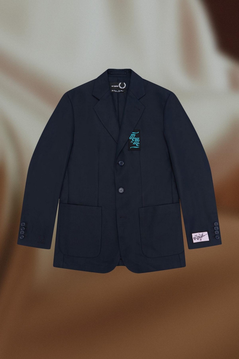 Fred Perry Patch Detail Blazer Mäntel Herren Navy | CHNZX73060