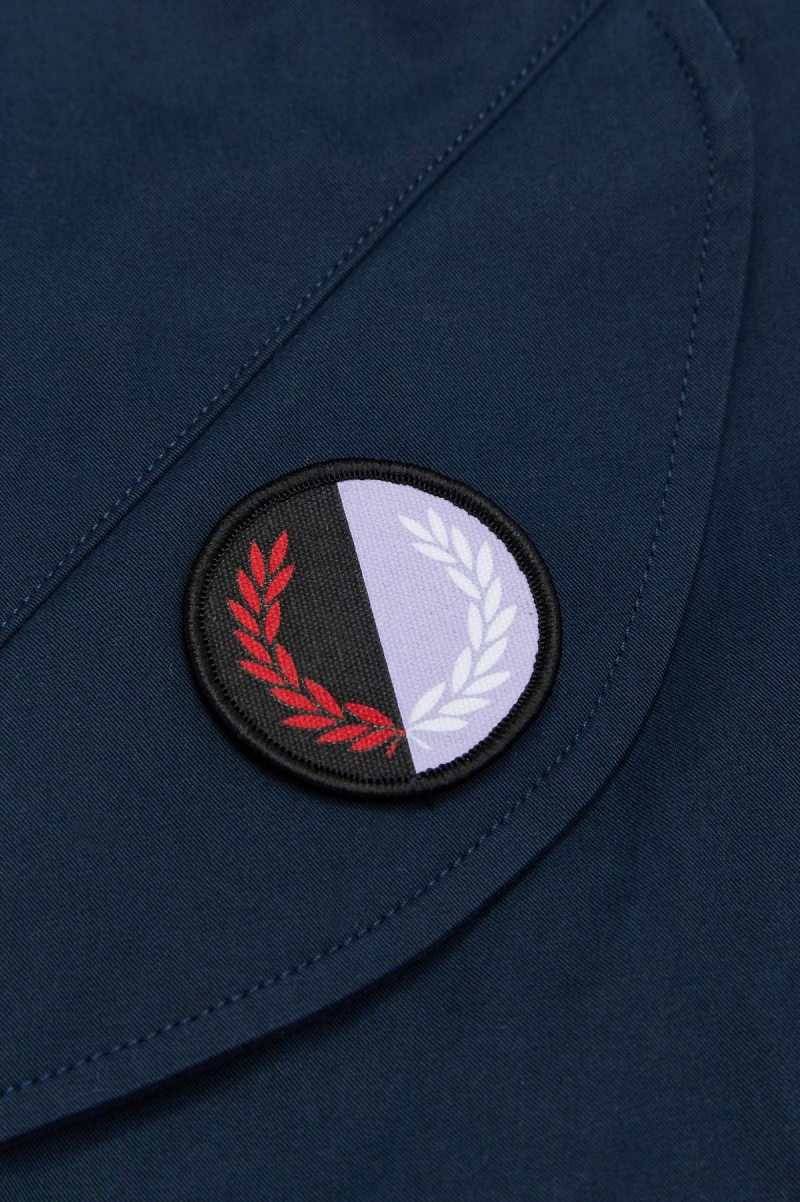 Fred Perry Patch Detail Parka Mäntel Herren Navy | XCHBH14304