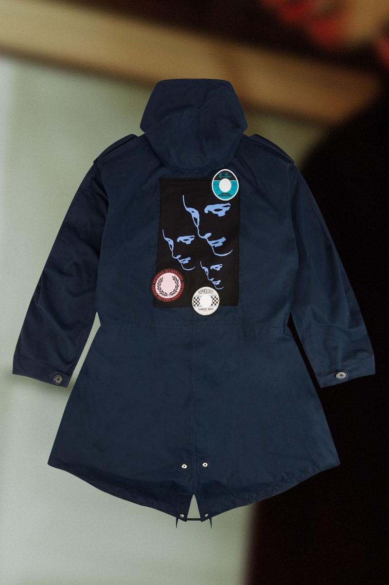Fred Perry Patch Detail Parka Mäntel Herren Navy | XCHBH14304