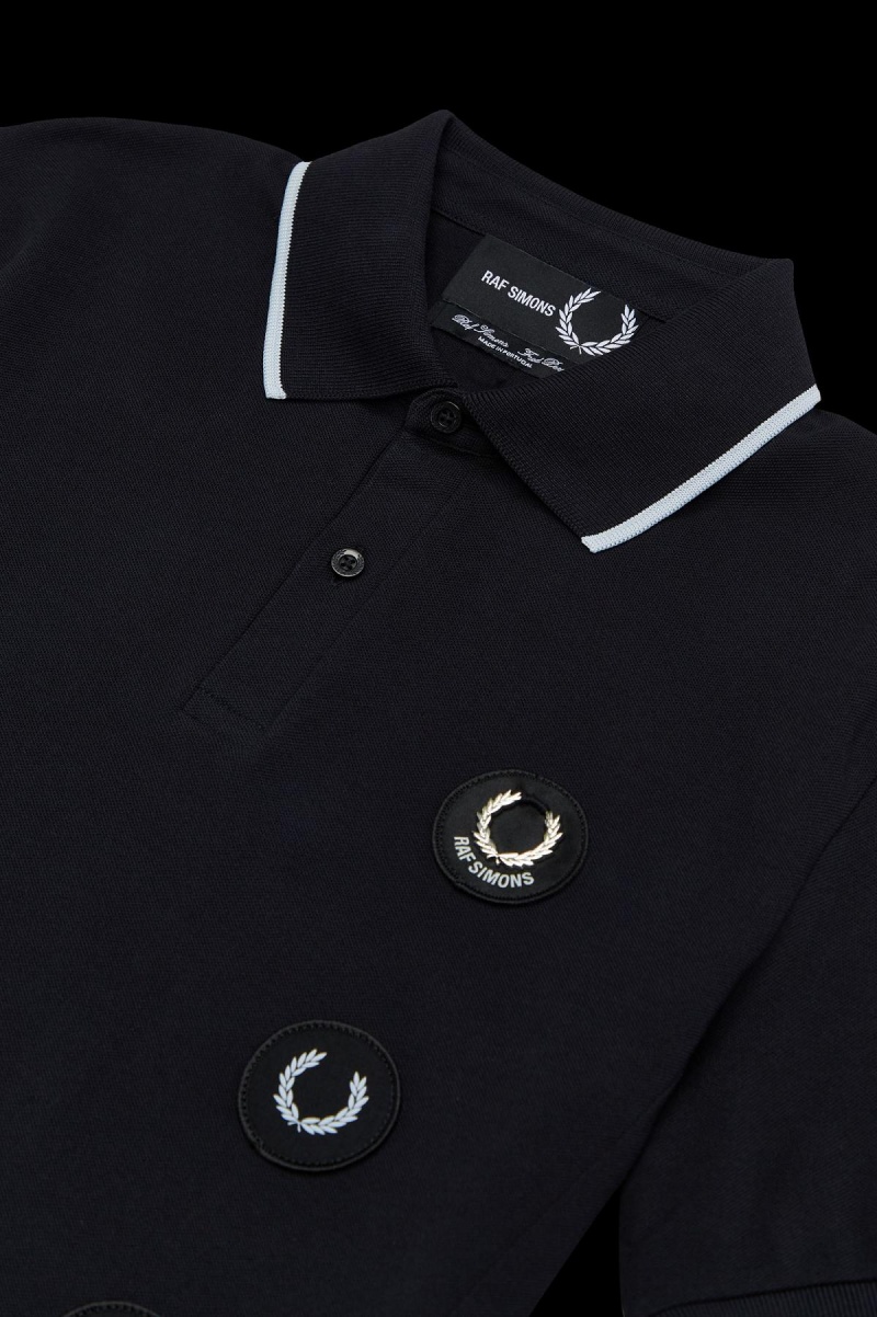 Fred Perry Patch Detail Polo Shirt Polo Shirts Herren Schwarz | CHJKU62946