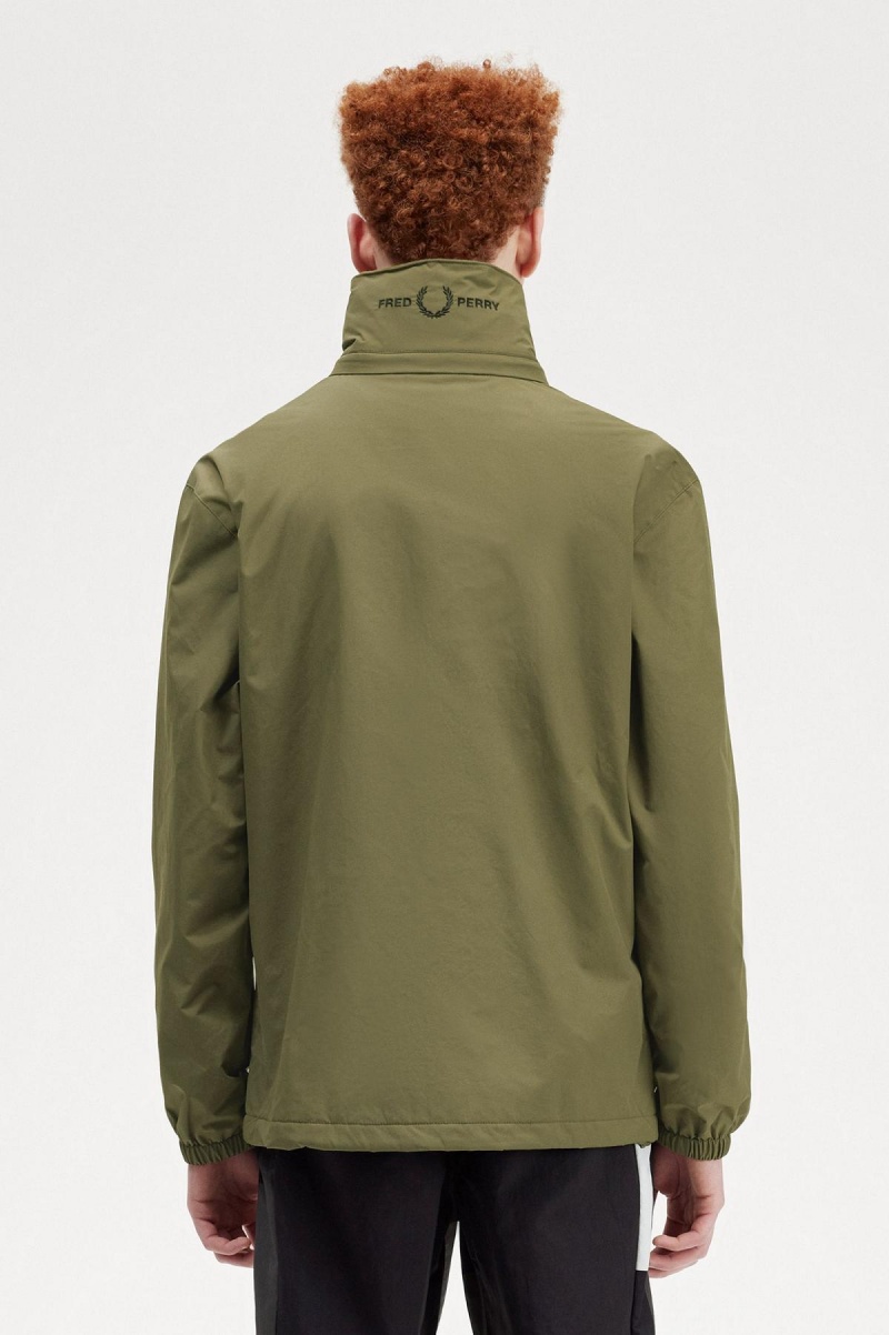 Fred Perry Patch Pocket Zip Through Mäntel Herren Grün | SCHVO67128