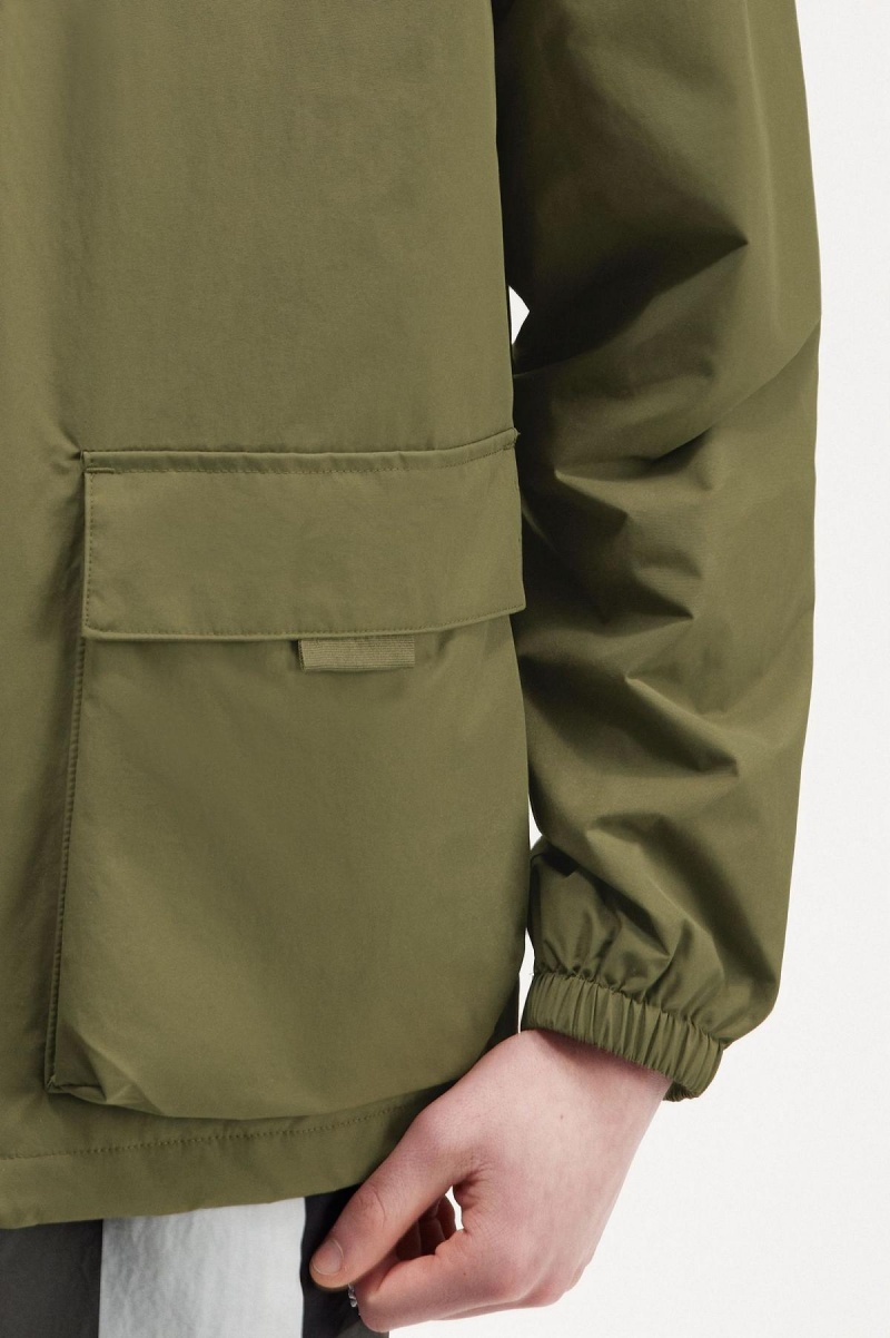 Fred Perry Patch Pocket Zip Through Mäntel Herren Grün | SCHVO67128