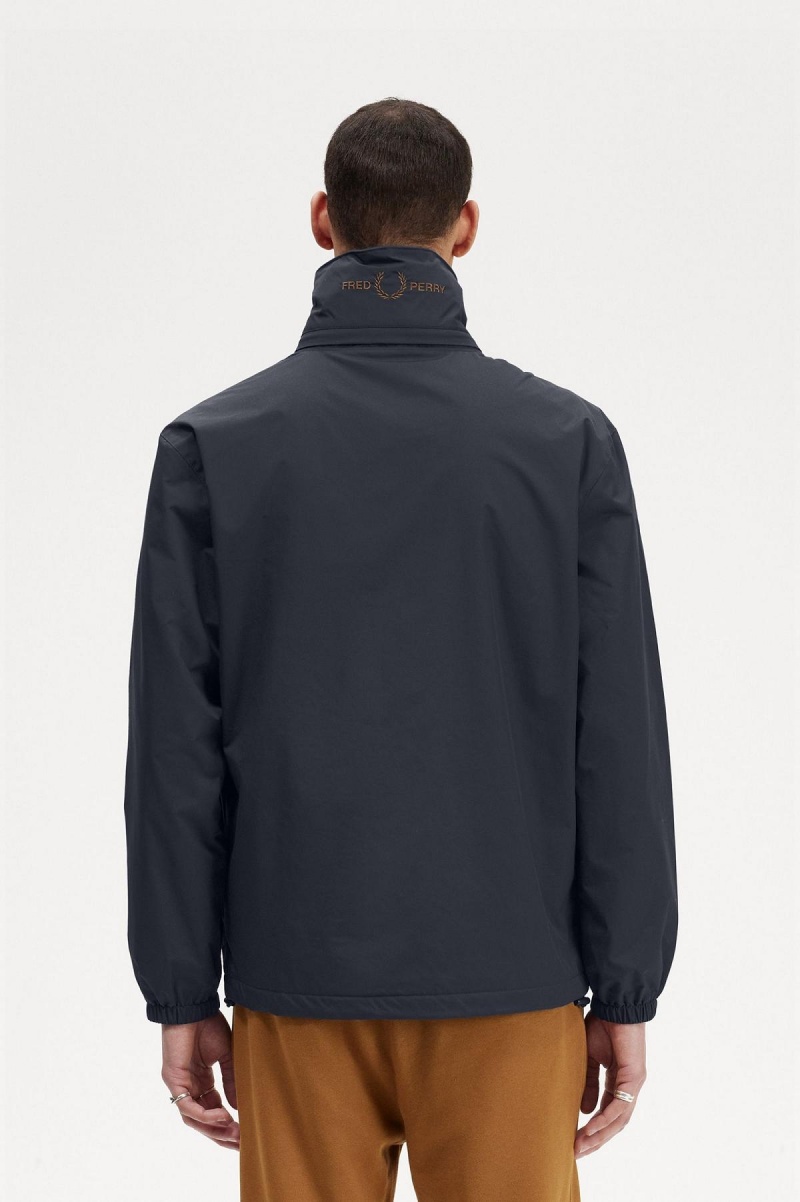 Fred Perry Patch Pocket Zip Through Mäntel Herren Navy | SCHVO60454