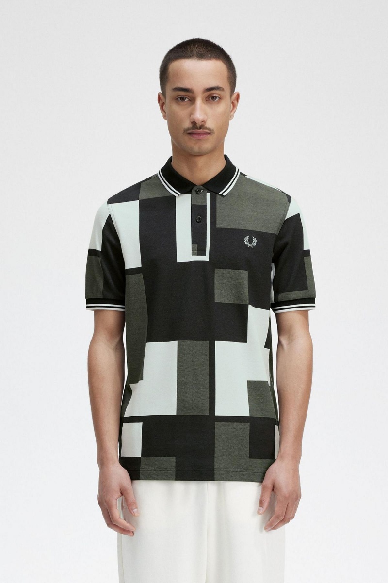 Fred Perry Pixel Print Fred Perry Shirt Polo Shirts Herren Hell | XCHGW10705