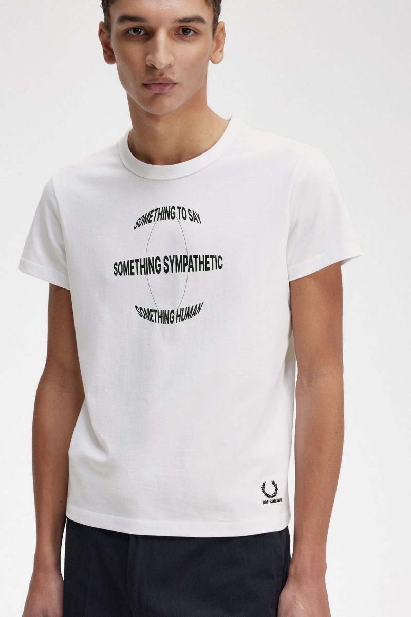 Fred Perry Printed Slim-Fit T-shirts Herren Weiß | MCHFT24583