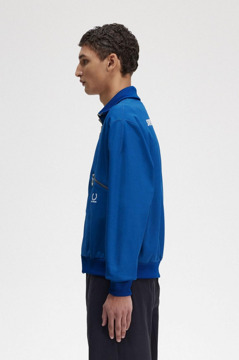 Fred Perry Printed Trainingsjacke Herren Königsblau Blau | ACHDF75895