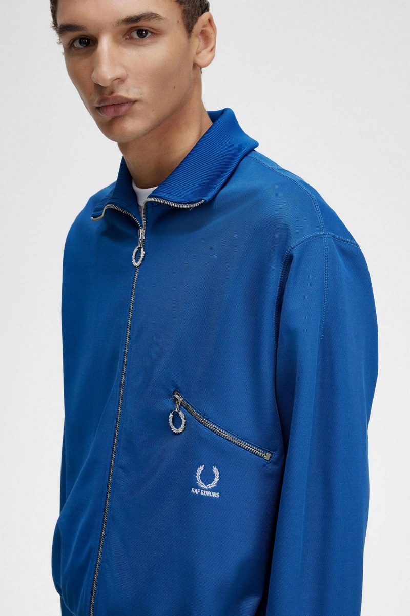 Fred Perry Printed Trainingsjacke Herren Königsblau Blau | ACHDF75895
