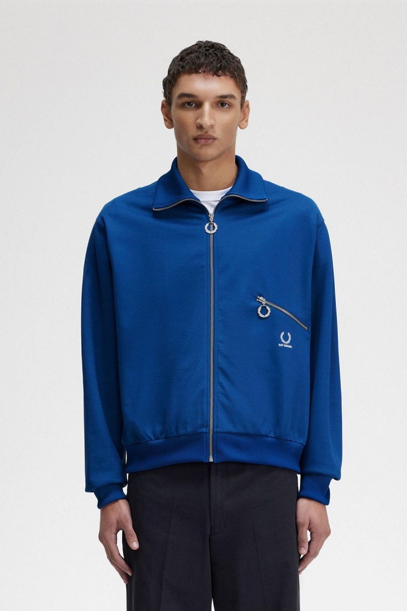 Fred Perry Printed Trainingsjacke Herren Königsblau Blau | ACHDF75895