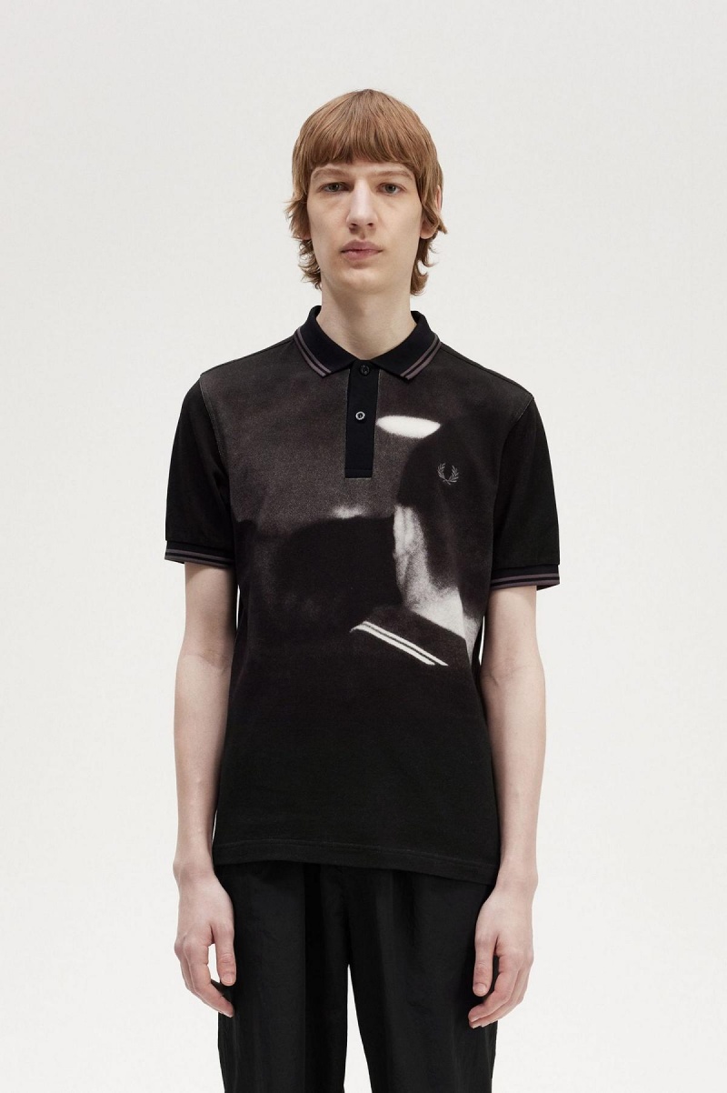 Fred Perry Rave Graphic Fred Perry Shirt Polo Shirts Herren Schwarz | TCHPQ75465