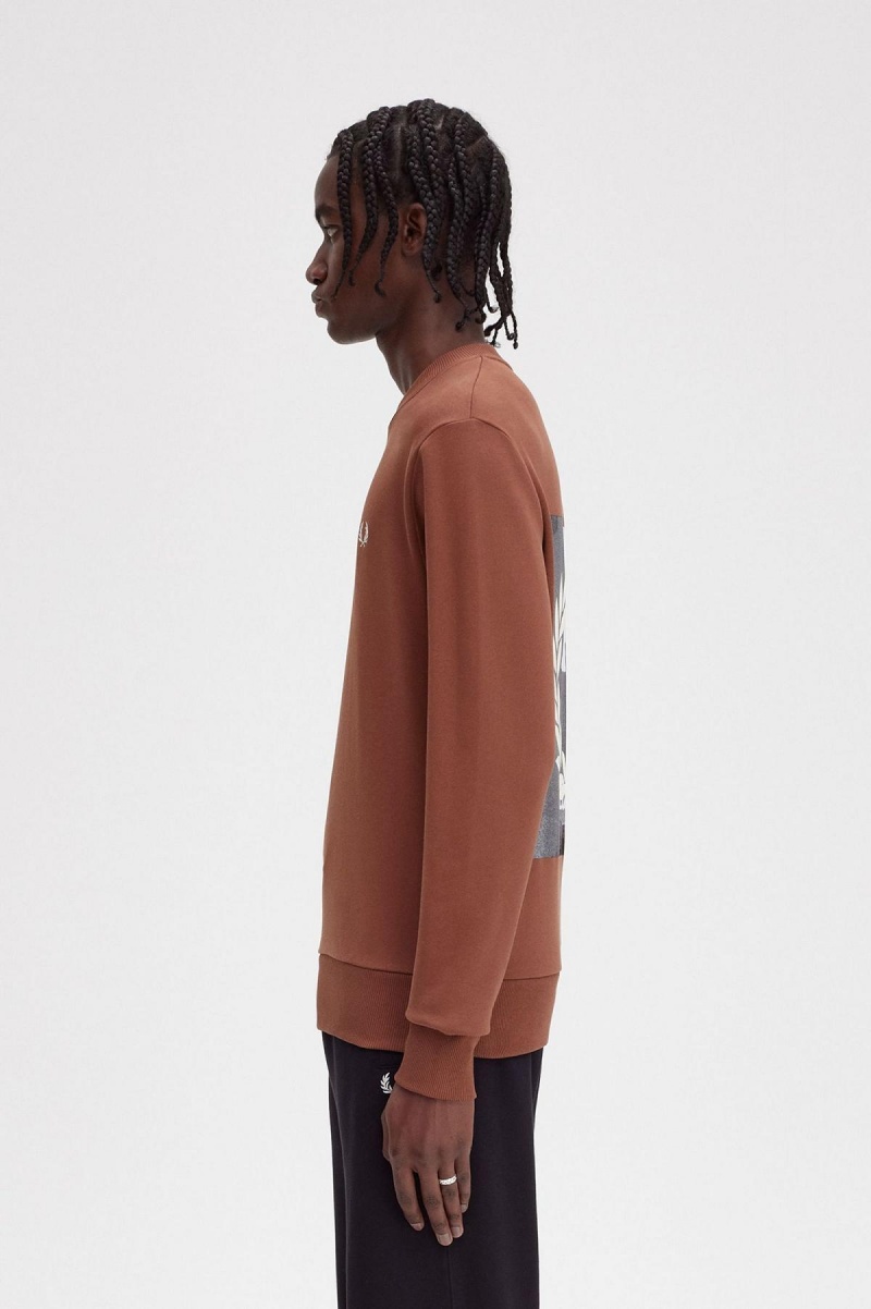 Fred Perry Rave Graphic Sweatshirts Herren Braun | XCHBH55397