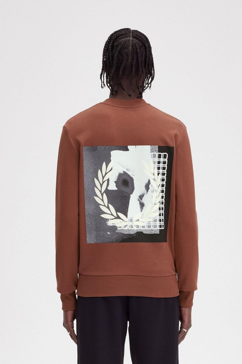 Fred Perry Rave Graphic Sweatshirts Herren Braun | XCHBH55397