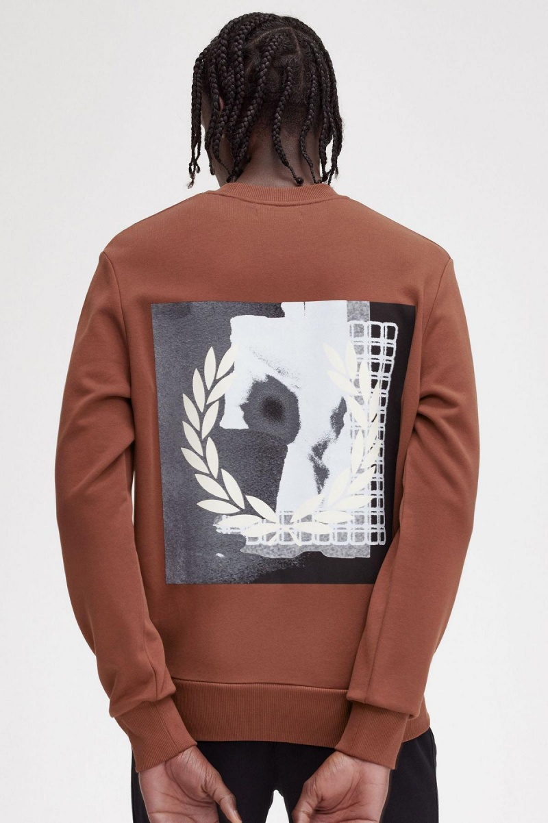 Fred Perry Rave Graphic Sweatshirts Herren Braun | XCHBH55397