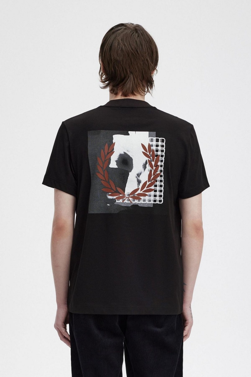 Fred Perry Rave Graphic T-shirts Herren Schwarz | FCHHY52942