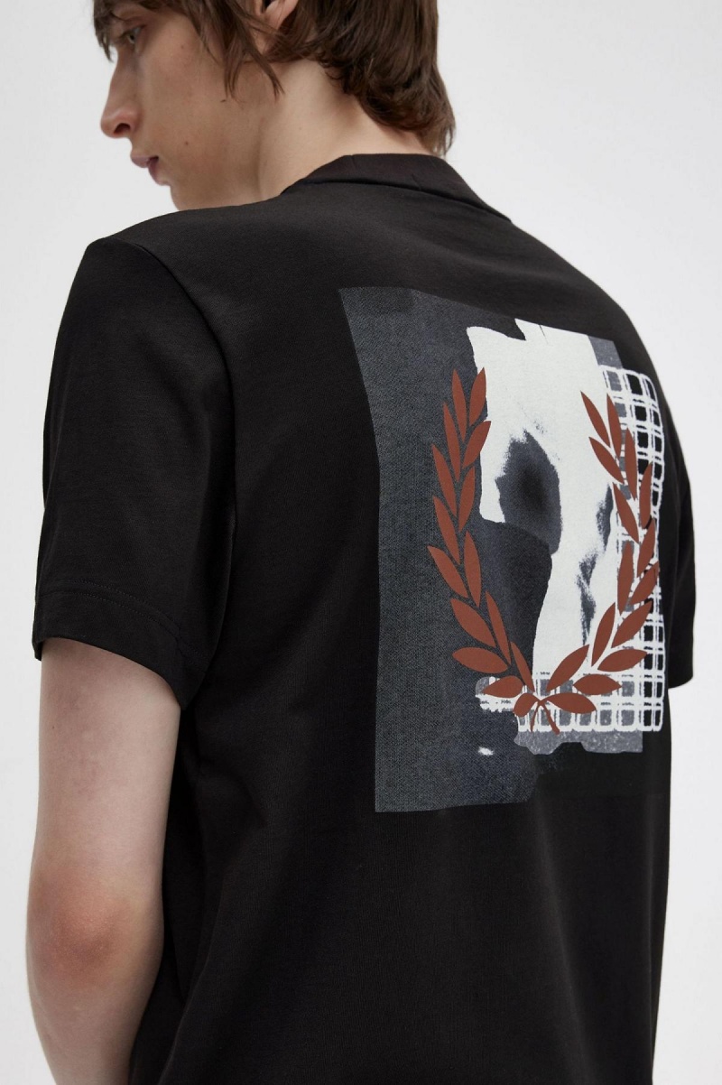Fred Perry Rave Graphic T-shirts Herren Schwarz | FCHHY52942