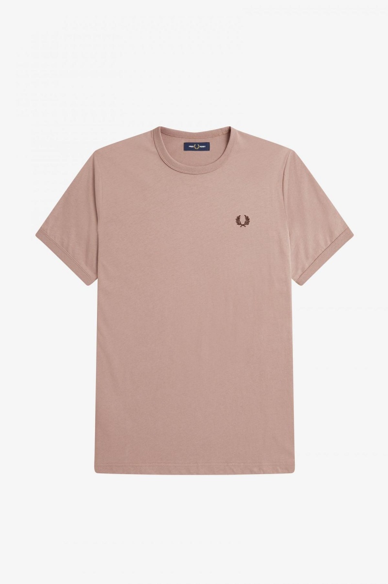 Fred Perry Ringer T-shirts Herren Dunkelrosa | CHQAV50686