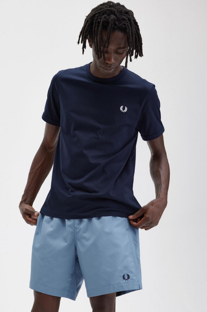 Fred Perry Ringer T-shirts Herren Navy | TCHWZ95729