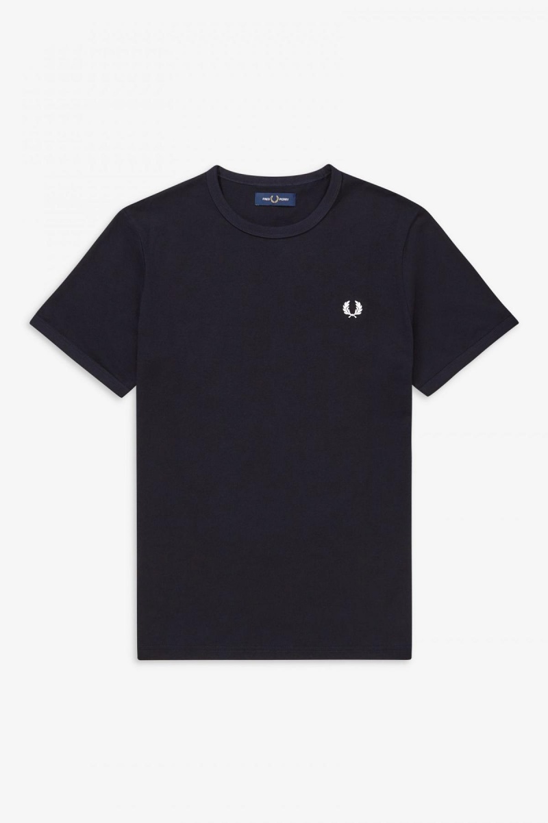 Fred Perry Ringer T-shirts Herren Navy | TCHWZ95729