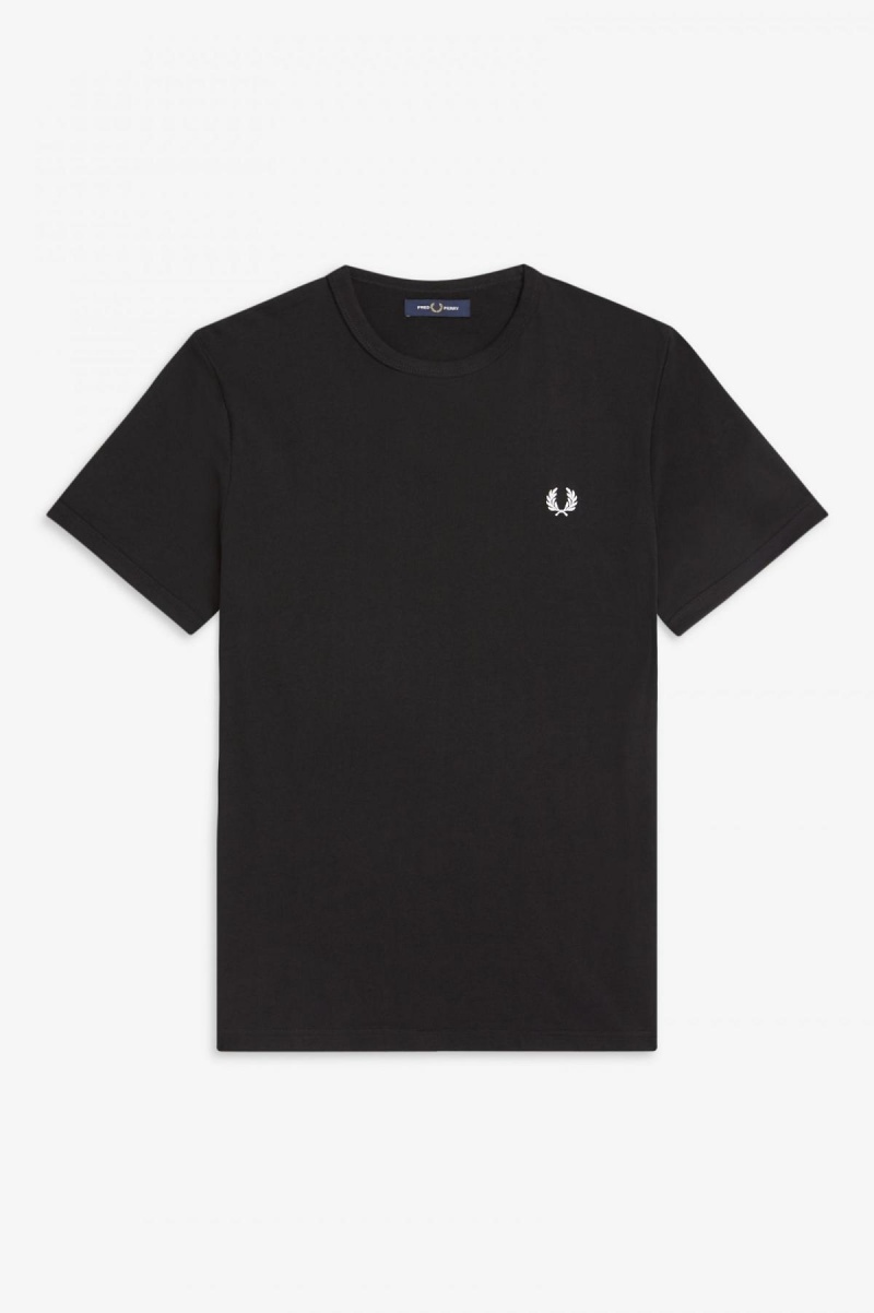 Fred Perry Ringer T-shirts Herren Schwarz | CHICD97678
