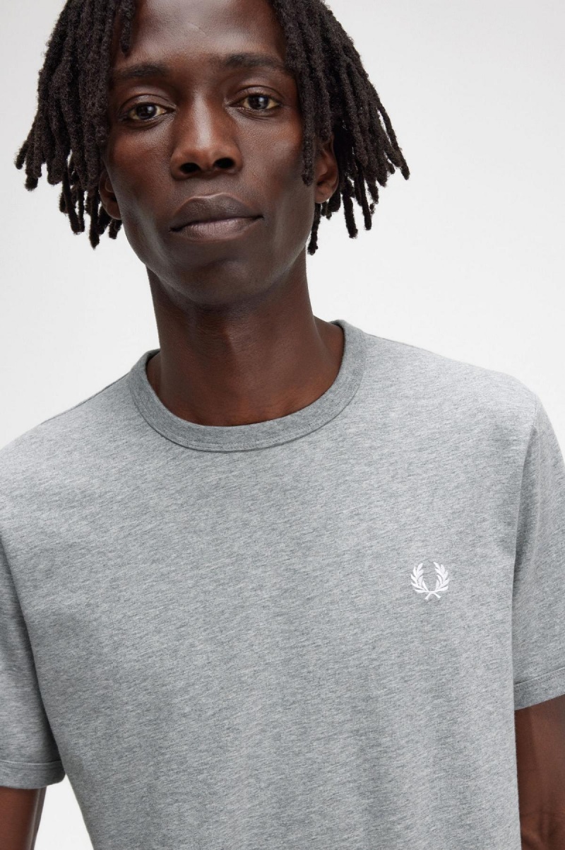 Fred Perry Ringer T-shirts Herren Steel Marl | CHNEJ88118