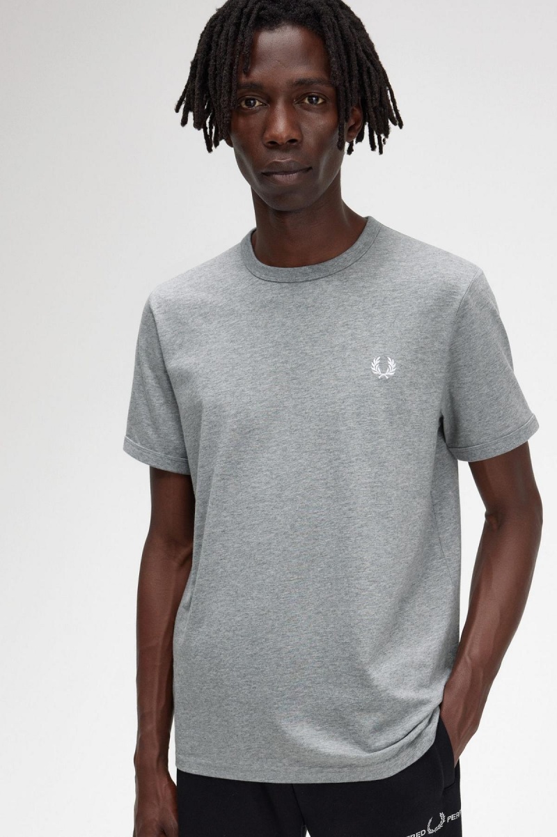 Fred Perry Ringer T-shirts Herren Steel Marl | CHNEJ88118