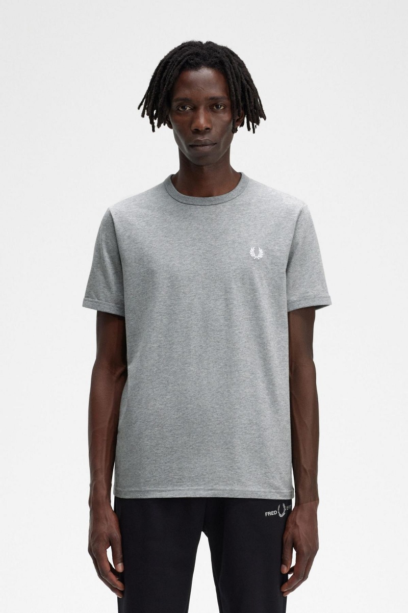 Fred Perry Ringer T-shirts Herren Steel Marl | CHNEJ88118