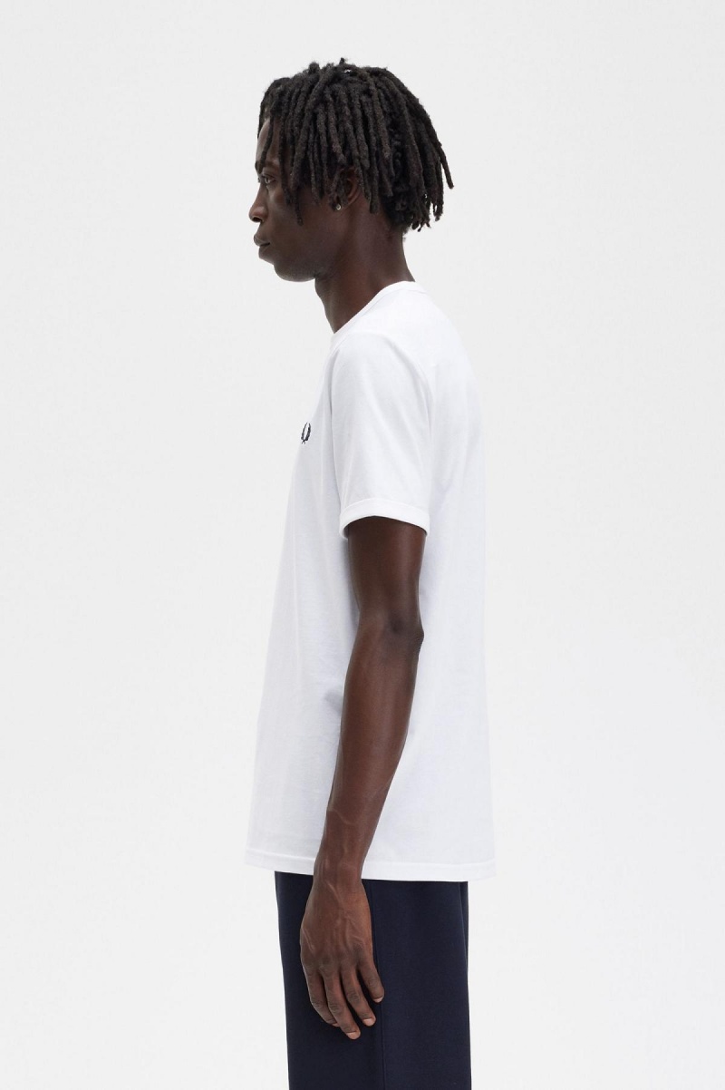 Fred Perry Ringer T-shirts Herren Weiß | ACHWC94998
